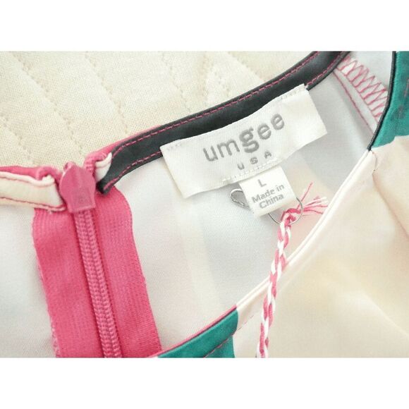 UMGEE U.S.A. Women's Magenta & Black Abstract Crewneck Shift Dress L - Picture 10 of 10